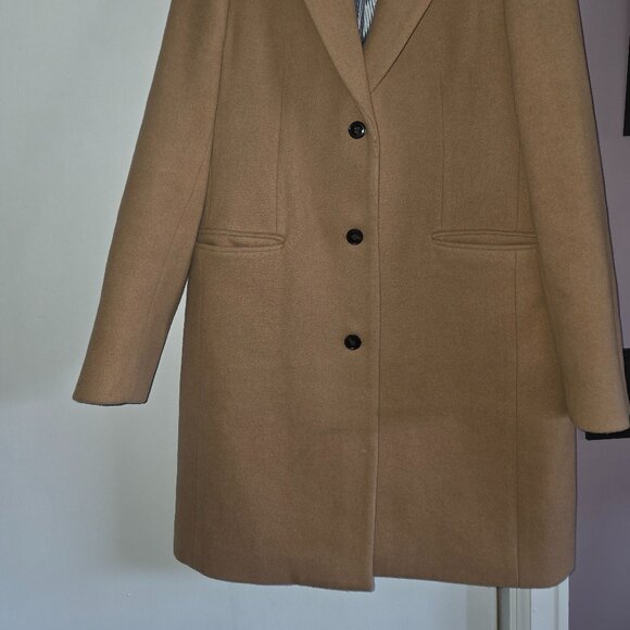 J.Crew Camel Wool Blend Topcoat Women's Size 12 Classic Car Coat - Picture 2 of 9